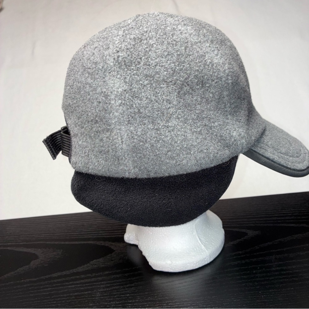 Vintage L.L . Bean Gray Black Fleece Polartec Hat Cap Ear Flaps Size L/XL - Picture 6 of 12
